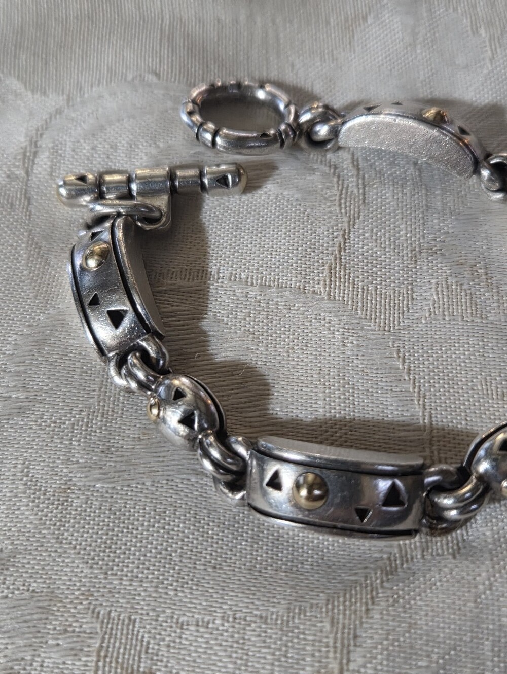 John Atencio Solar Toggle Link Bracelet, SS & 18k - Picture 3 of 14